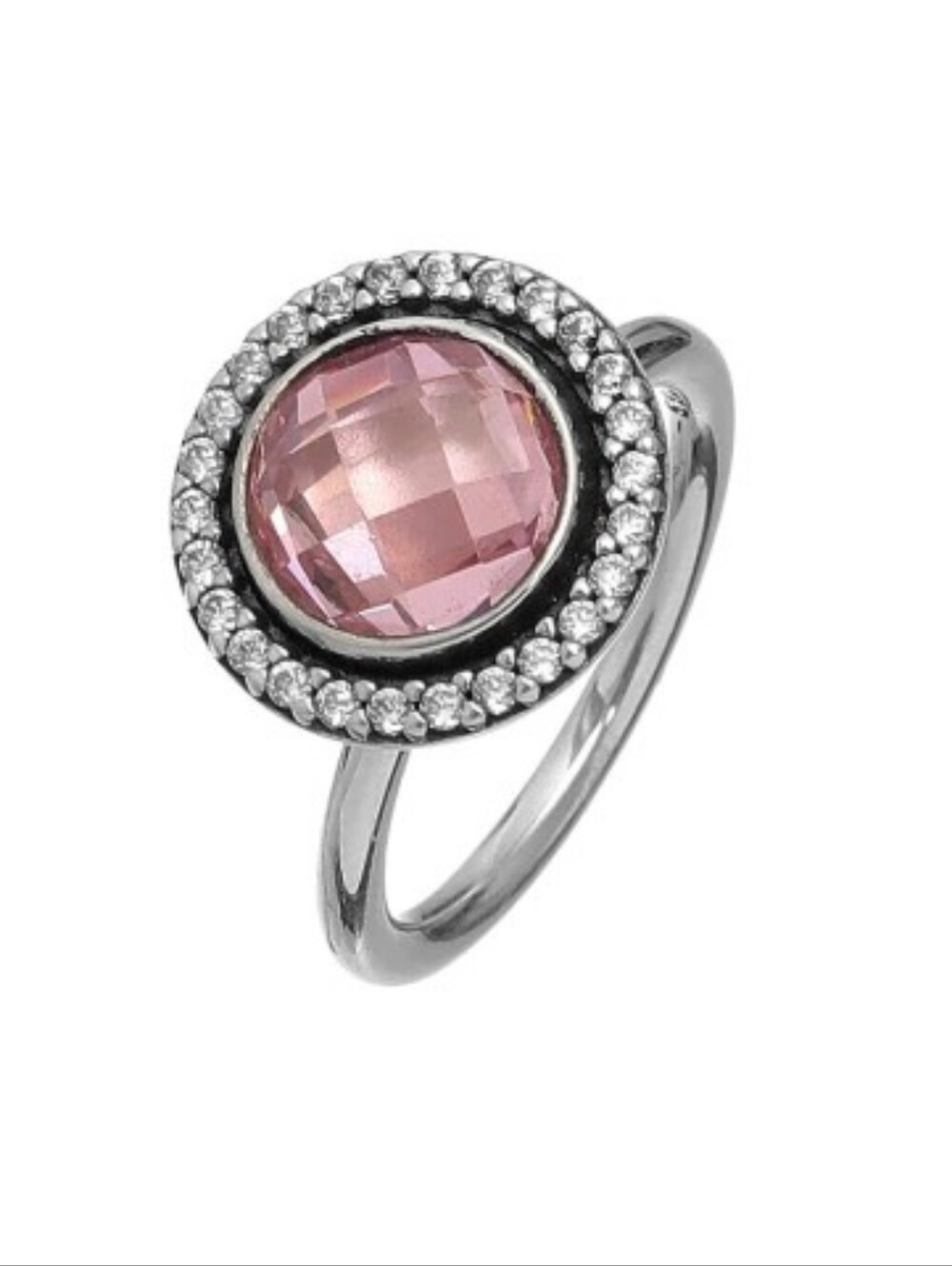 Pandora Sterling Silver Pink Brilliant Legacy Ring